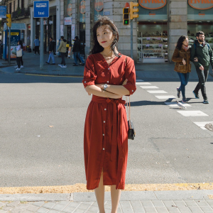 一直现货！主推款！ 章若楠同款法式初恋长裙连衣裙8006-P90控138,女装连衣裙,浙宝125