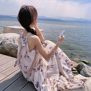 松弛感穿搭新中式连衣裙2025夏季国风文艺小众不撞款独特印花长裙图片