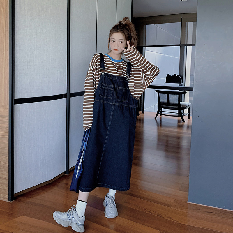 现货主推款！牛仔背带裙两件套9052背带裙P105控158套装P145控198,女装连衣裙,浙宝125