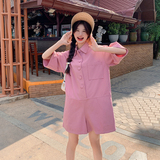 现货主推！粉色小个子工装气质女神范通勤连体裤9808-P105-控158，女装连体裤，浙宝125