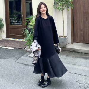 新中式国风水墨画马甲套装女2025春秋季新款宽松气质连衣裙两件套图片