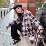 现货！数据!气质感小香风加厚格子外套9088-P155-控228，女装毛呢外套，浙宝125