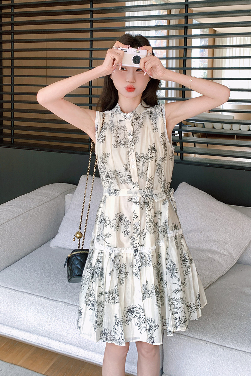 新款!夏季水墨印花连衣裙9818-P115-控168,女装连衣裙,浙宝125