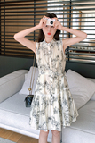 新款!夏季水墨印花连衣裙9818-P115-控168，女装连衣裙，浙宝125