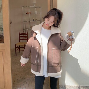 大货已出！数据好！麂皮绒机车服羊羔毛外套9081-P185-控268图片