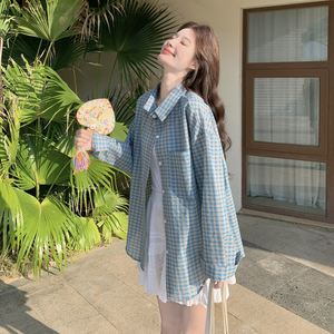 新款！现货 章若楠同款格纹衬衫外套 2D003-2609-P105控168图片