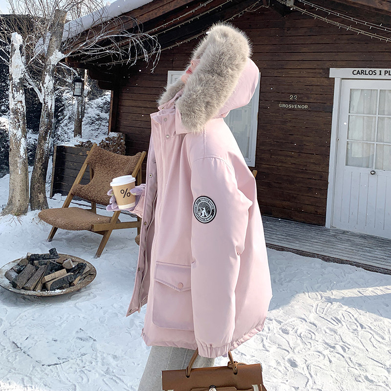 【新款】现货！粉色工装保暖90羽绒服9896-P335-控498，女装羽绒服，浙宝125