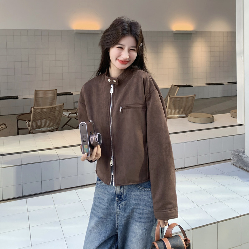 【新款】现货！美拉德棕色短款外套2D003-2601-P135控218，女装短外套，浙宝125