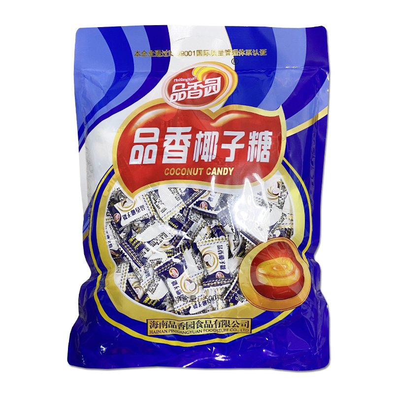 海南特产 品香园食品 品香椰子糖500克X2袋 传统零食糖果