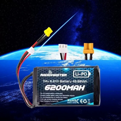 RadioMaster+TX16S+BOXER遥控器用锂电池6200mah长续航2S控电7.4V