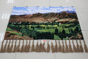 新疆风景挂毯挂画厚实胡杨天池高级感客厅壁挂壁毯壁画上墙背景布