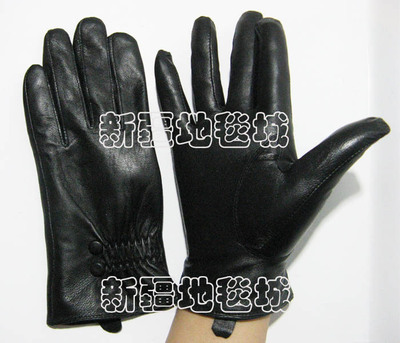 新疆绵羊皮真皮手套 男女秋冬可爱全指韩版恋人 骑车保暖加绒加厚