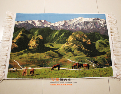 北欧田园挂毯装饰画天山牧场客厅卧室壁毯壁挂壁画美式乡村背景布