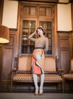 Оригинальное ретро ципао, трикотажный комбинезон, трикотажные многоцветные штаны