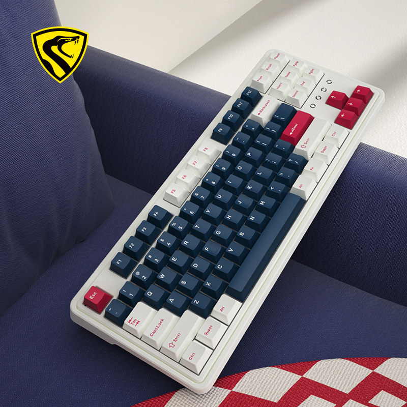 腹灵cmk87三模机械键盘凯华box白轴87键蝮灵客制化热插拔蓝牙红轴