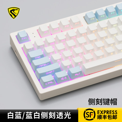 蓝白侧刻蓝白侧刻键帽