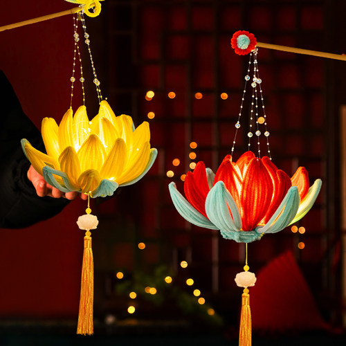 中秋节灯笼手工diy材料包手提古风花灯幼儿园儿童汉服兔子灯