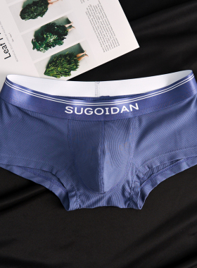 2条莫代尔男士内裤平角裤衩运动透气纯色男生四角短裤头夏季薄款