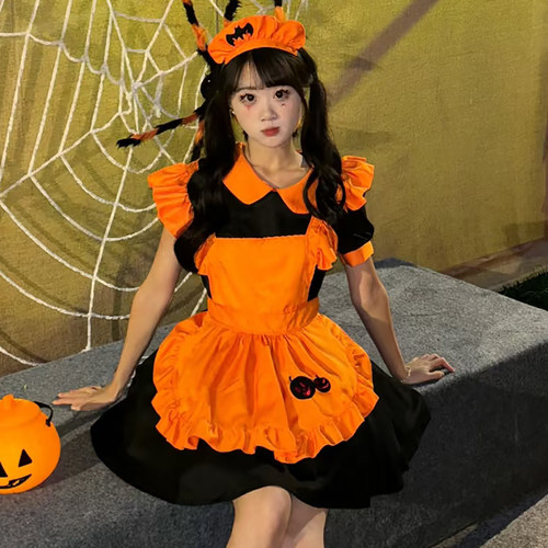 女仆装万圣节成人服装南瓜女巫cos服饰装扮衣服连衣裙角色扮演