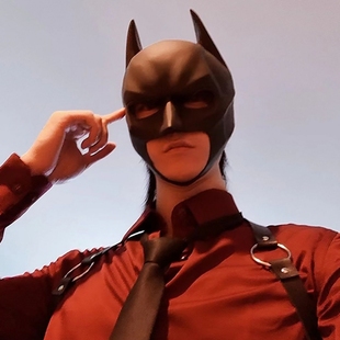 万圣节蝙蝠侠面具女成人恶搞男士搞怪网红神秘感头套化妆舞会装扮