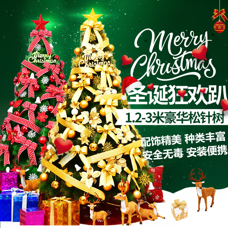 圣诞树套餐家用1.5米套装1.2米1.8米3米大型加密松针圣诞节装饰品
