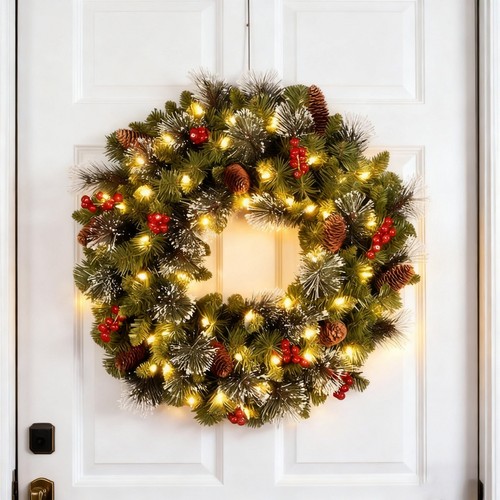 圣诞花环圣诞节装饰品挂件挂饰藤条门挂墙面装扮场景氛围布置道具