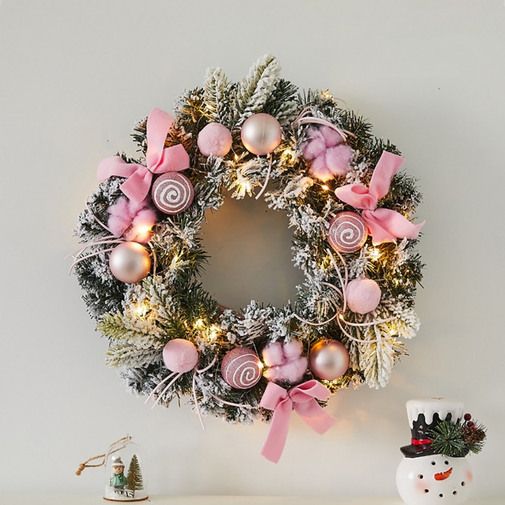 圣诞花环圣诞节装饰品蝴蝶结藤条挂件挂饰门挂墙面场景氛围感布置