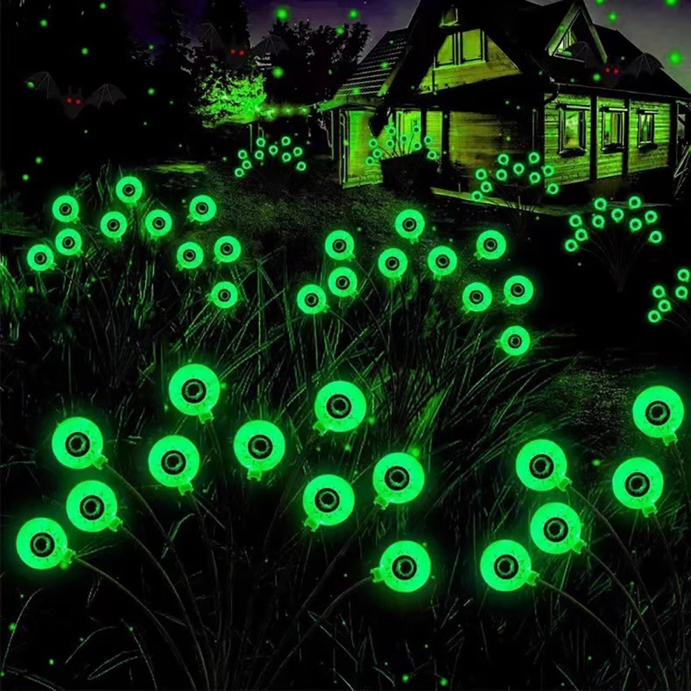 万圣节眼球鬼眼灯串户外氛围灯装饰灯太阳能led发光恐怖布置道具