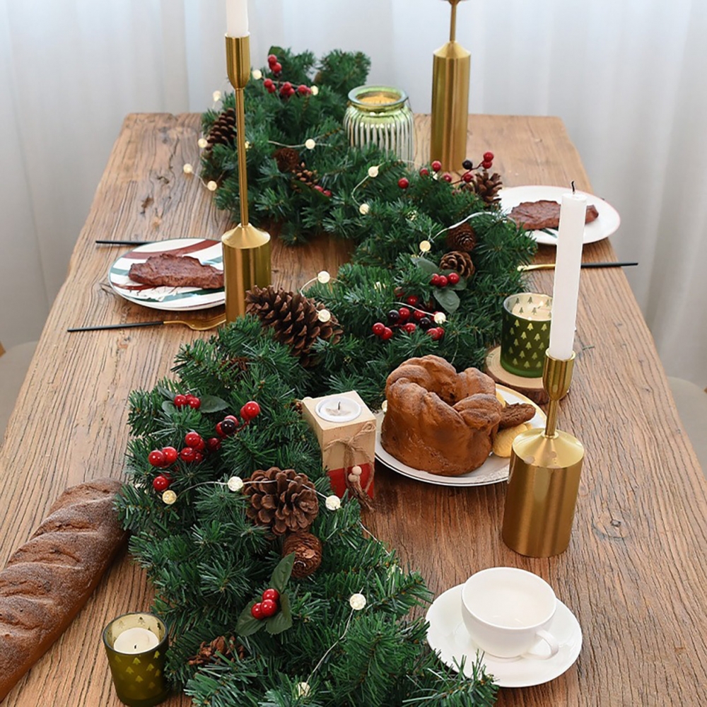 圣诞节装饰品仿真藤条桌面摆件门挂店铺餐桌挂件挂饰场景氛围布置