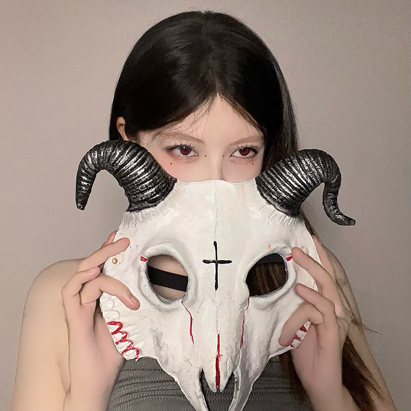 万圣节白羊覆面系羊头面具扮道具