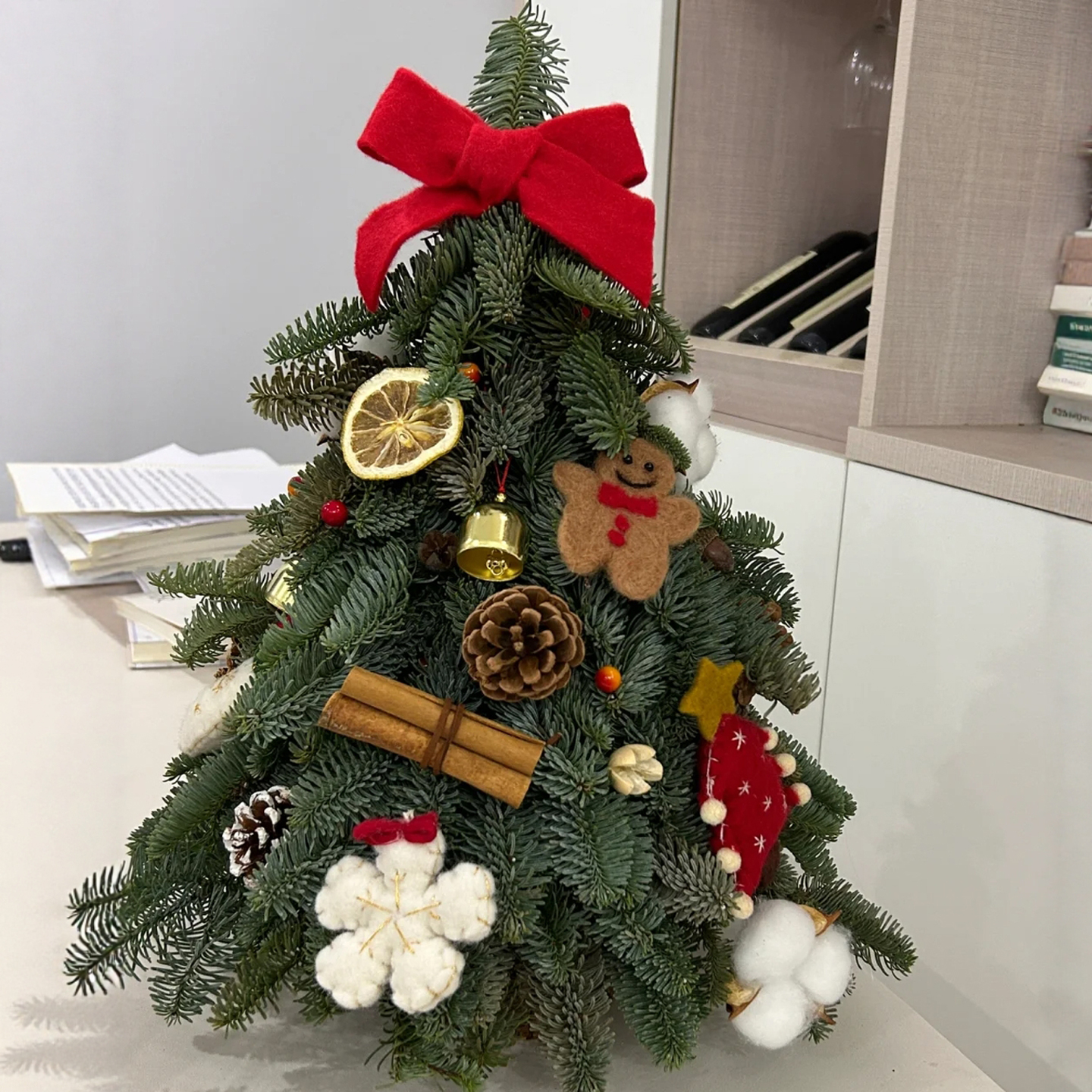 圣诞节装饰品场景氛围布置诺贝松圣诞树摆件店铺桌面家用造景道具