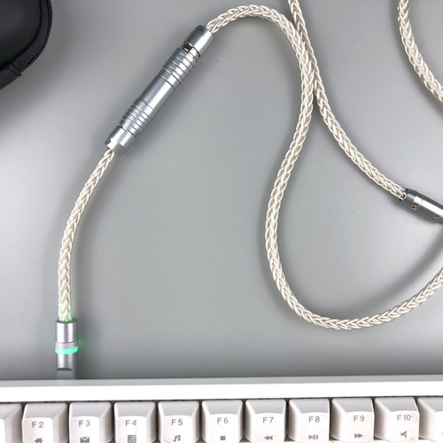 ASSAN客制化单晶铜键盘数据线RGB发光航插线6MM粗纯手工TYPEC-USB