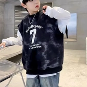 马甲＋打底T恤套装 儿童上衣2026年春秋男童新款 款 68029数字