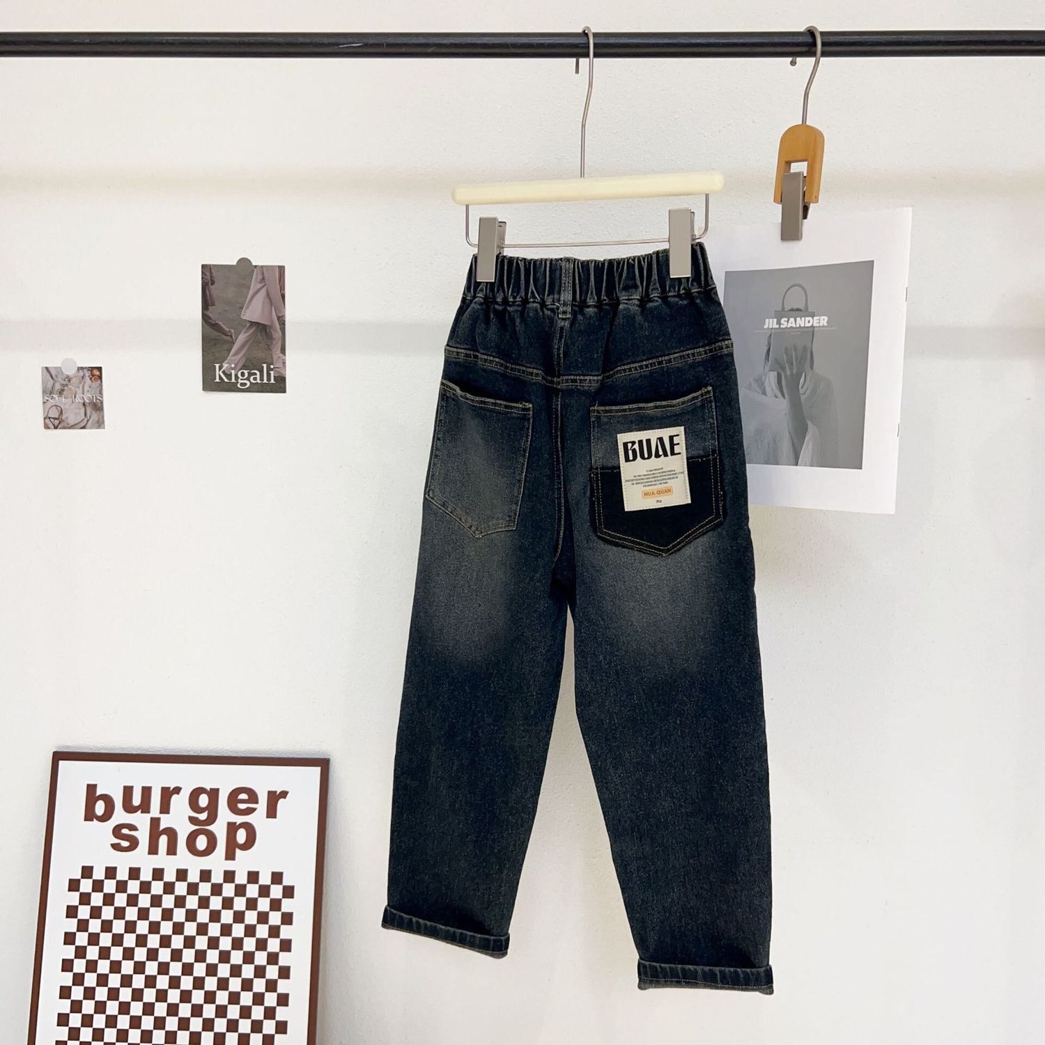 儿童裤子2025秋季男童新品8138中大童口袋贴标款牛仔韩版老爹裤