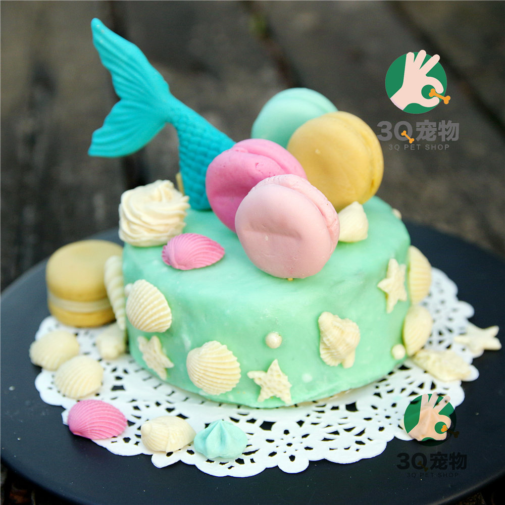 3q宠物狗狗猫咪通用零食人鱼公主纯肉无面粉生日蛋糕
