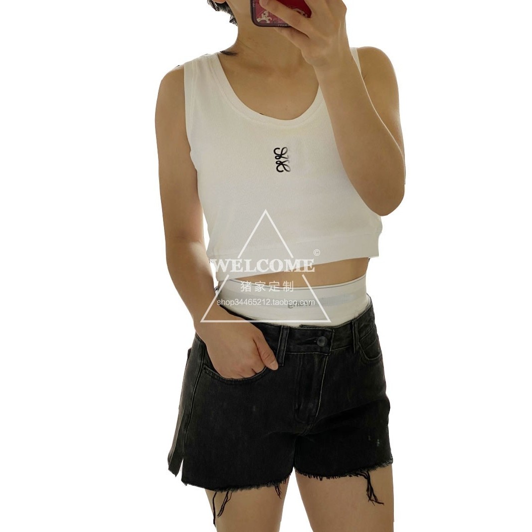 2025夏季新款经典绣花舒适螺纹布百搭修身性感短款白色女背心吊带,女装/女士精品,背心吊带,淘宝优惠券,粉丝福利购,淘宝优惠卷