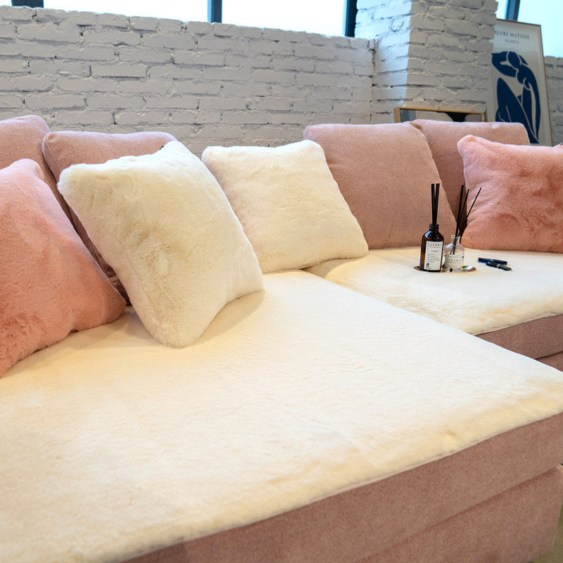 莫耐河 加厚兔毛沙发垫秋冬保暖毛绒坐垫皮草防滑软糯沙发巾盖套,居家布艺,沙发垫,淘宝优惠券,粉丝福利购,淘宝优惠卷