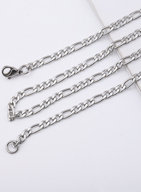 厂家直销嘻哈不锈钢费加罗链粗链wish外贸项链脚链4mm个性饰品