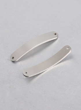 弯形长条diy刻字配件镜面吊坠链