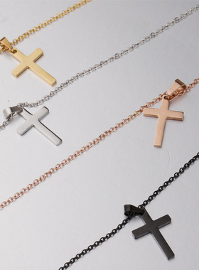 镜面欧美情侣挂件配饰十字架吊坠