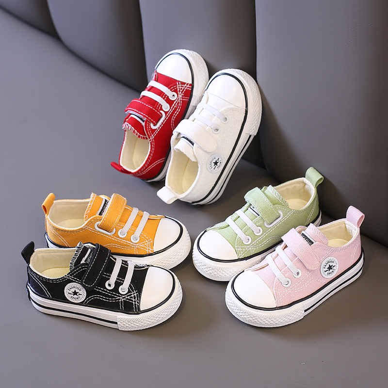 2024 spring new Korean version of children's board shoes, boys' canvas shoes, versatile, baby girls, casual shoes, children's cloth shoes