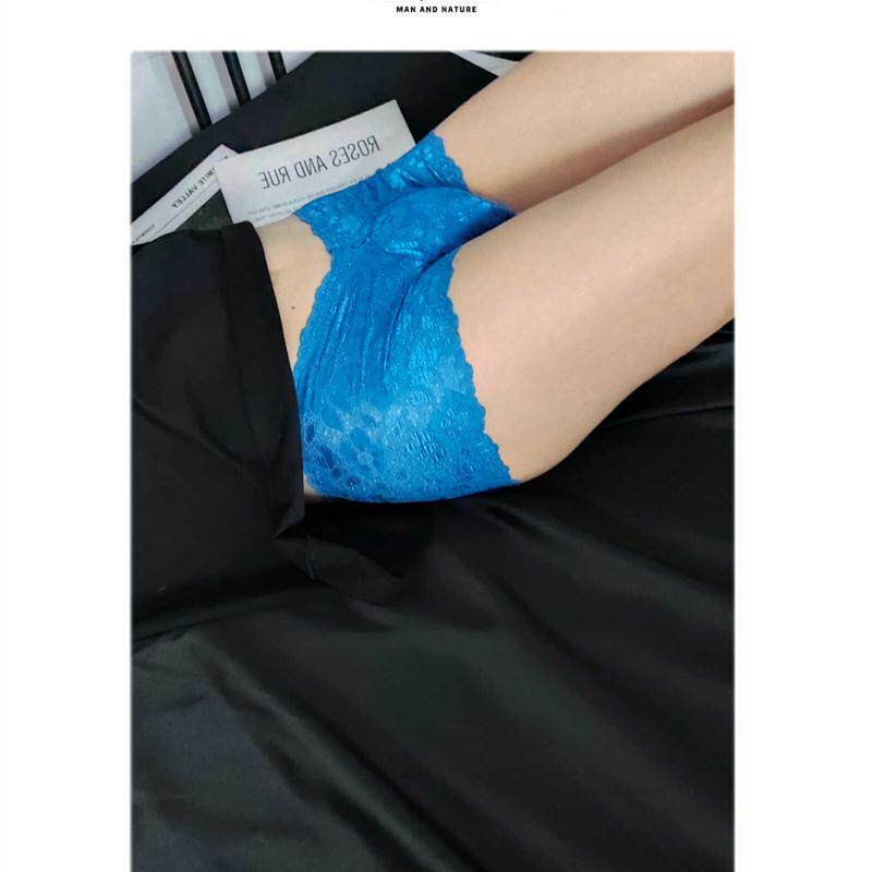 男士性感无痕蕾丝平角内裤半包臀透明低腰紧身三角裤