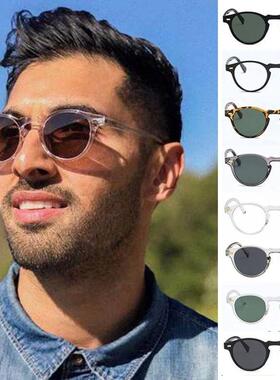 2024 Round Cat Eye Sunglasses Men Brand Designer Vintage Dri