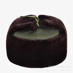 2024新款雷锋帽男东北狗皮帽子火车头冬防寒保暖复古毛绒老人爷爷