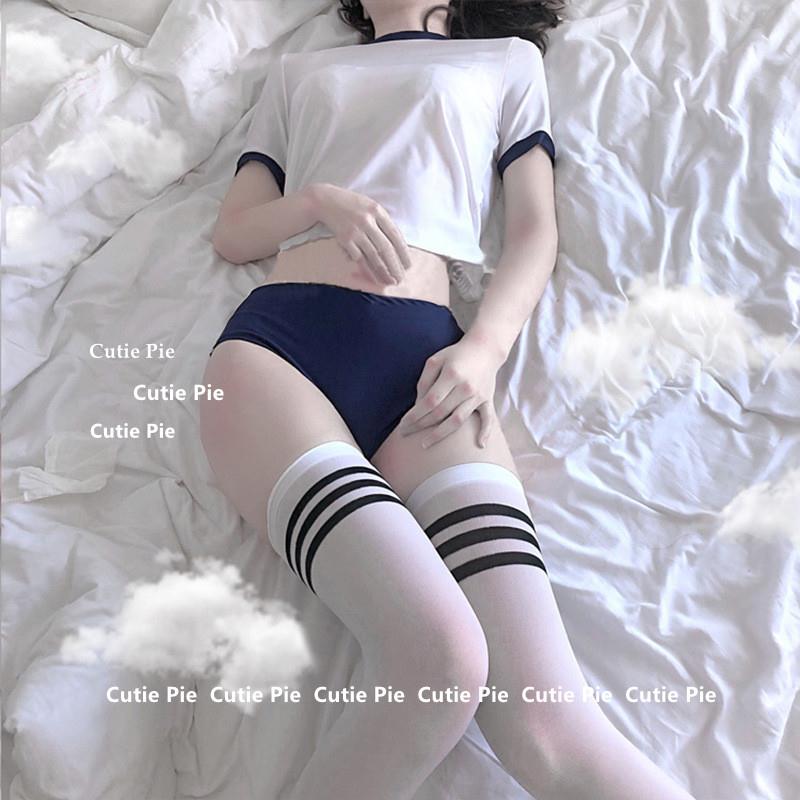 cutie:内衣学院风棉质厚长筒JK袜黑丝过膝美腿白色高筒高长过膝