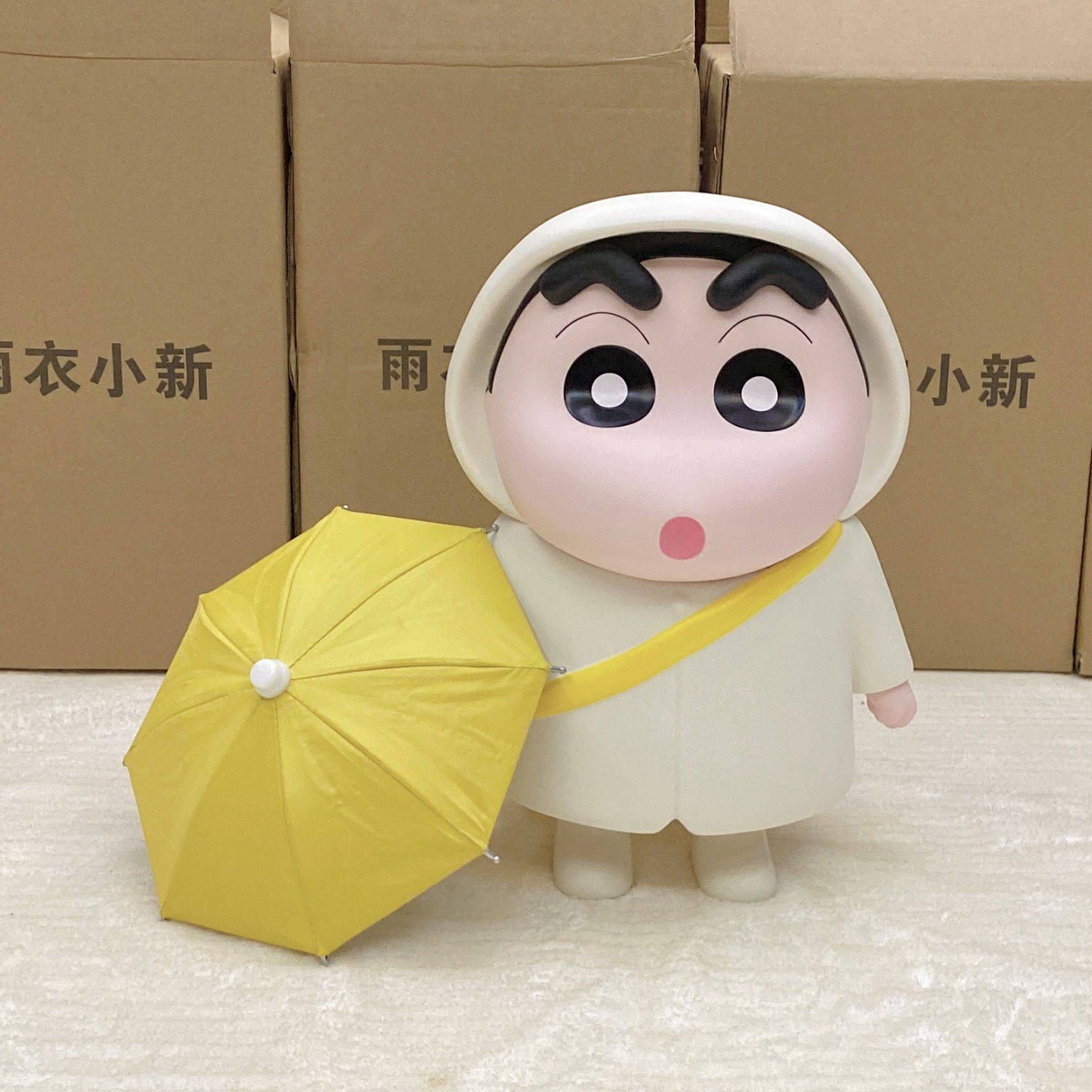 42㎝蜡笔小新手办雨衣小新系列原野新之助潮玩礼物动漫大号摆件