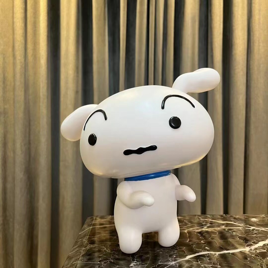 萌宠小白手办蜡笔小新宠物公仔生日礼物大摆件玩偶动漫手办