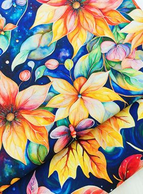 20支纯棉全棉平纹布田园大花朵枫叶手工DIY包包服装床单布艺