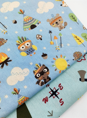 一米价卡通印花纯棉平纹布手工DIY包包儿童服装床品布艺