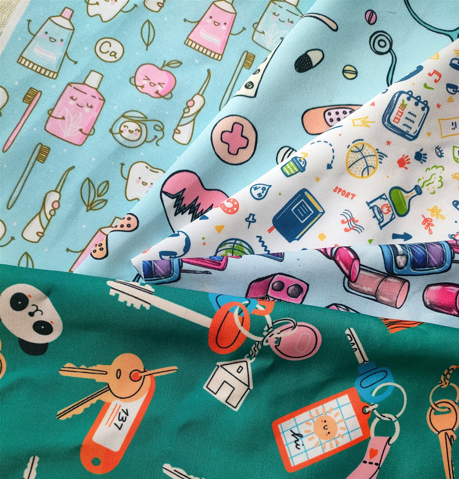 可爱卡通印花动漫细帆布涤手工diy包包桌布窗帘沙发套布艺平纹布